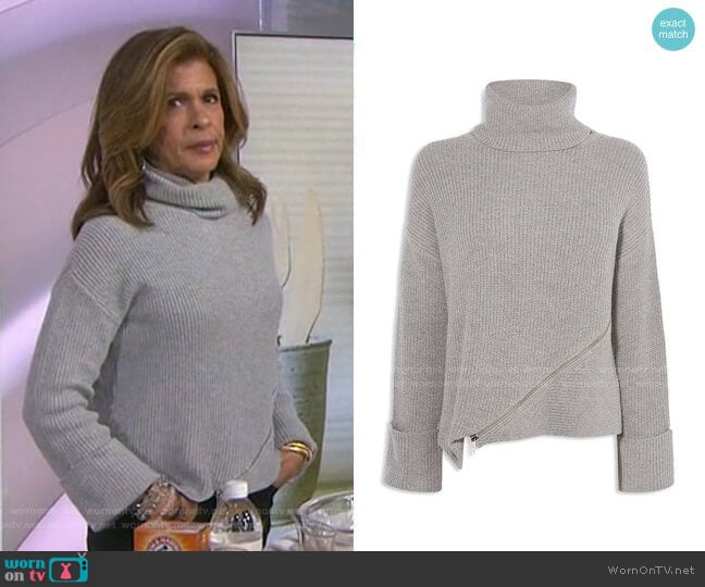 Zip-detail Turtleneck Sweater by Karen Millen worn by Hoda Kotb on Today