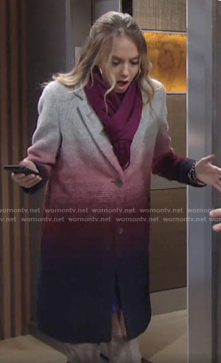 Abby’s ombre coat on The Young and the Restless