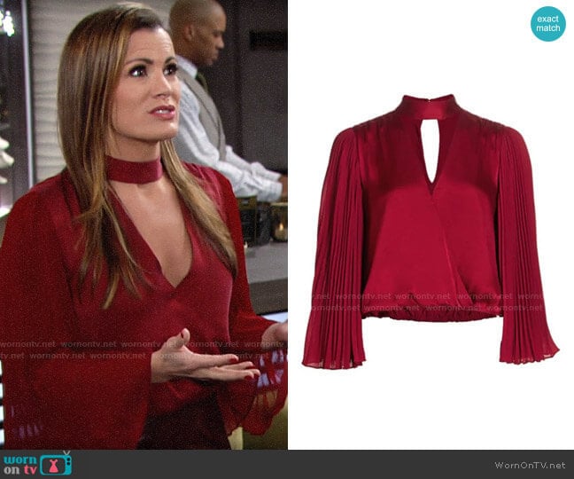 Alice + Olivia Luba Blouse worn by Chelsea Lawson (Melissa Claire Egan) on The Young and the Restless