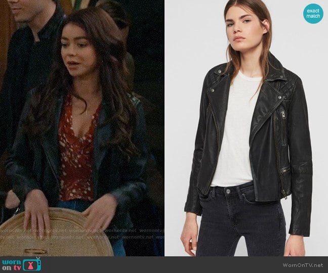 All Saints Cargo Leather Biker Jacket worn by Haley Dunphy (Sarah Hyland) on Modern Family