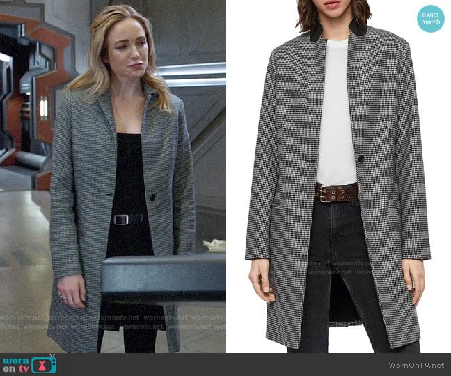 All Saints Leni Houndstooth Coat worn by Sara Lance (Caity Lotz) on Batwoman