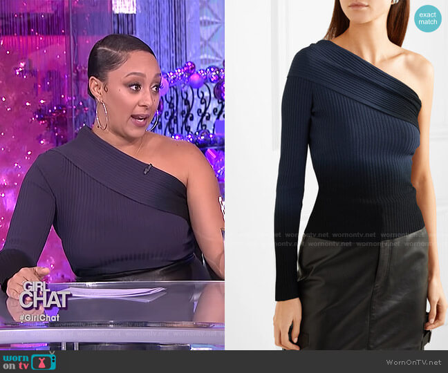 Padma One-Sleeve Top by Altuzarra worn by Tamera Mowry on The Real