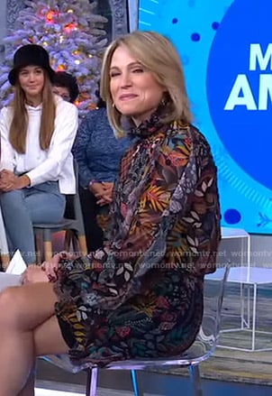 Amy’s black printed mini dress on Good Morning America