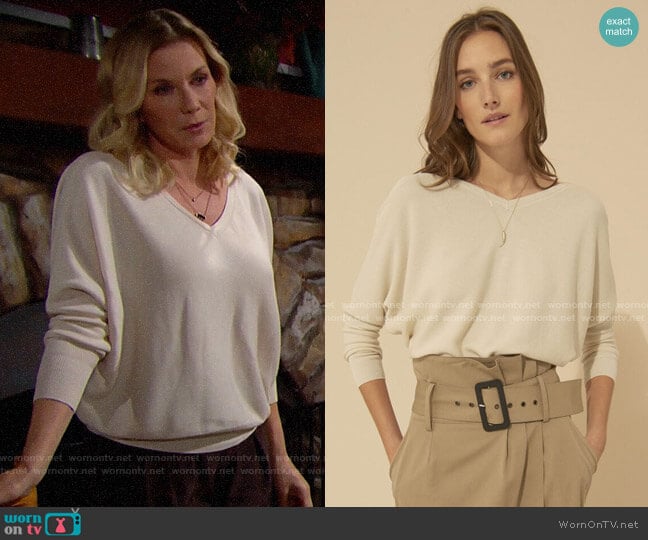 ba&sh Elsy Sweater worn by Brooke Logan (Katherine Kelly Lang) on The Bold and the Beautiful