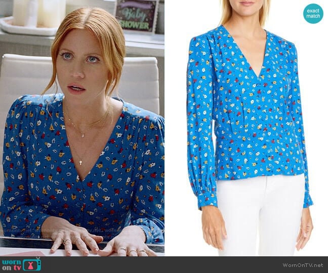 ba&sh Lali Top worn by Julia Bechley (Brittany Snow) on Almost Family