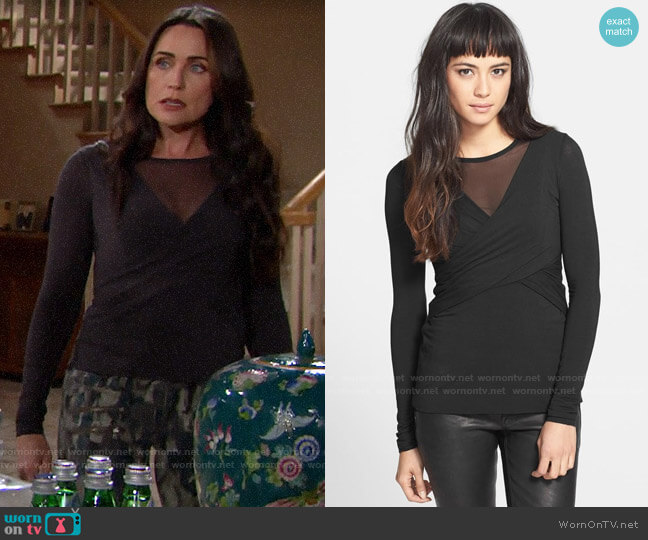 Bailey 44 Celestial Body Mesh Top worn by Quinn Fuller (Rena Sofer) on The Bold and the Beautiful