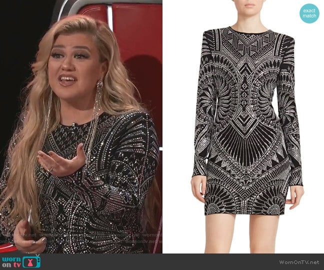 WornOnTV: Kelly Clarkson’s black embellished dress on The Voice | Kelly ...