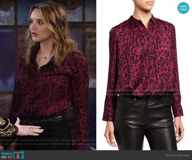 WornOnTV: Summer’s purple leopard blouse on The Young and the Restless ...