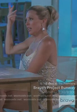 Braunwyn's floral embellished dress on The Real Housewives of Orange County