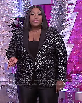 Loni’s black leaoprd metallic blazer on The Real