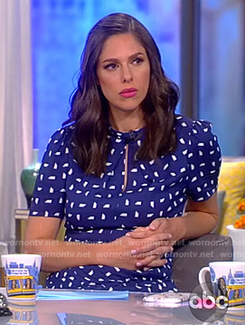 Abby's blue printed keyhole dress on The View