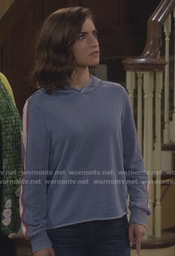 Ramona’s blue sleeve stripe sweatshirt on Fuller House