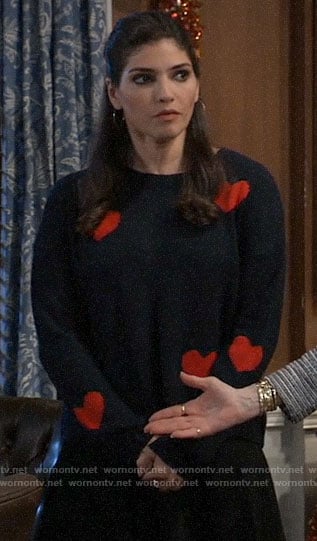 Brook Lynn’s heart print sweater on General Hospital