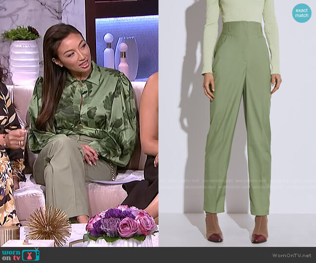 WornOnTV: Jeannie’s green printed blouse and pants on The Real ...