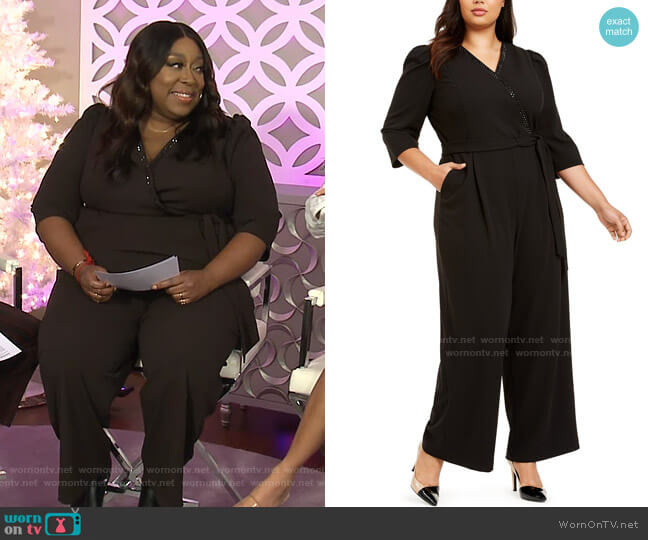 WornOnTV: Loni’s black embellished wrap jumpsuit on The Real | Loni ...