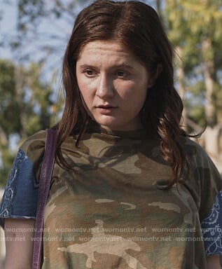 Debbie's camouflage and paisley print tee on Shameless