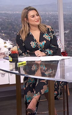 Carissa’s black floral maxi dress on E! News Daily Pop