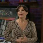 Chelsea’s snake print wrap top on The Young and the Restless