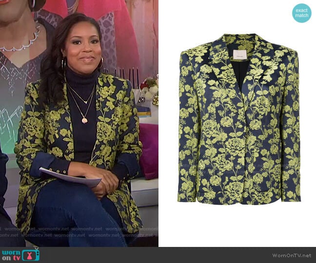 WornOnTV: Sheinelle's floral embellished denim jacket on Today