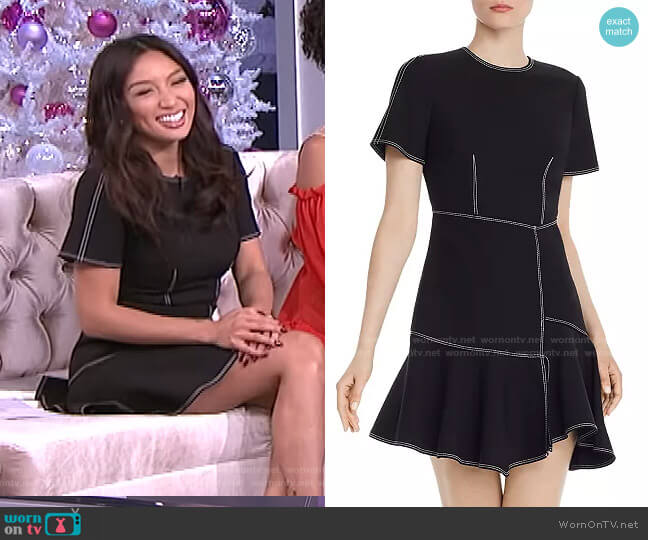 Azure Dress by Cinq a Sept worn by Jeannie Mai on The Real