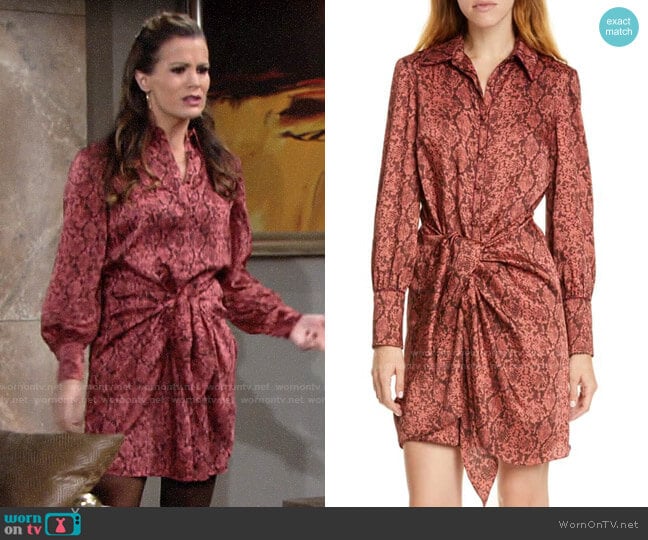 Cinq a Sept Gaby Python Dress worn by Chelsea Lawson (Melissa Claire Egan) on The Young and the Restless