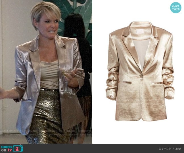 Cinq a Sept Kylie Blazer in Pewter worn by Ava Jerome (Maura West) on General Hospital