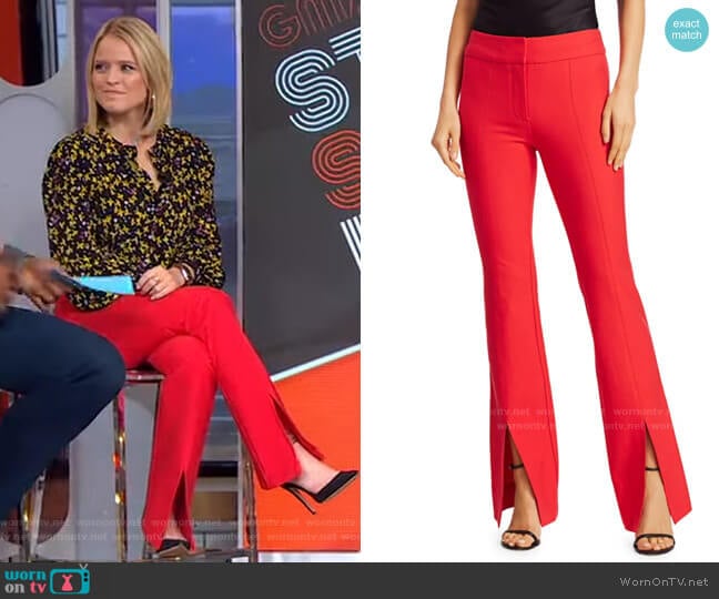 Maeve Slit Hem Pants by Derek Lam 10 Crosby worn by Sara Haines on Good Morning America