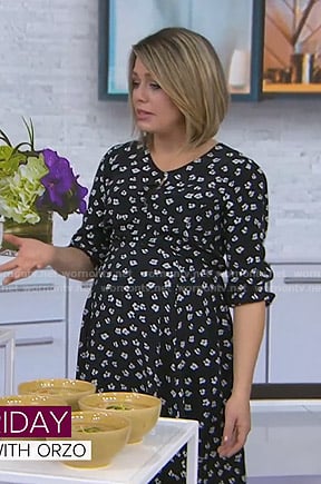 Dylan’s black floral maternity dress on Today