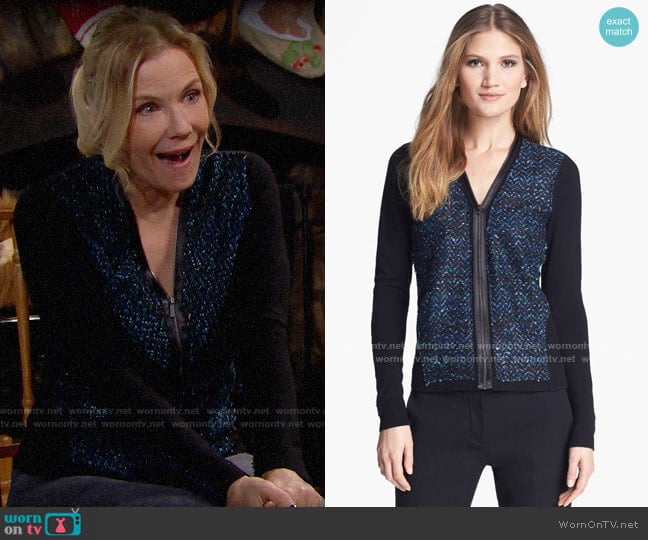 Elie Tahari Aurora Sweater worn by Brooke Logan (Katherine Kelly Lang) on The Bold and the Beautiful