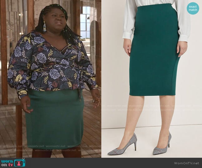 Ponte Knit Skirt by Eloquii worn by Becky (Gabourey Sidibe) on Empire