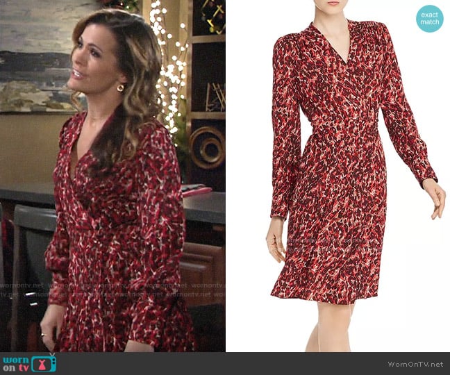 WornOnTV: Chelsea’s red printed wrap dress on The Young and the ...