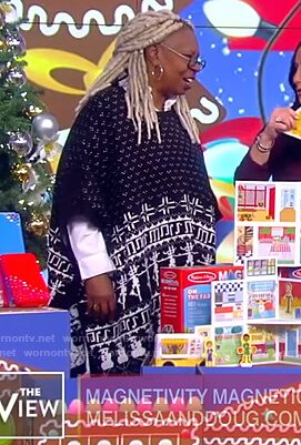 Whoopi’s fair isle cape sweater on The View