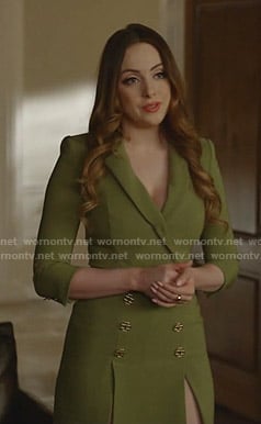 Fallon's green belted blazer dress on Dynasty