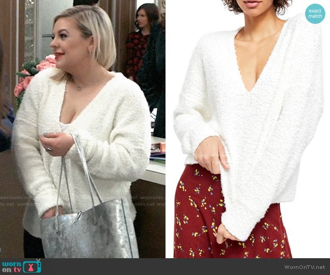 Free People Finders Keepers V-Neck Sweater worn by Maxie Jones (Kirsten Storms) on General Hospital