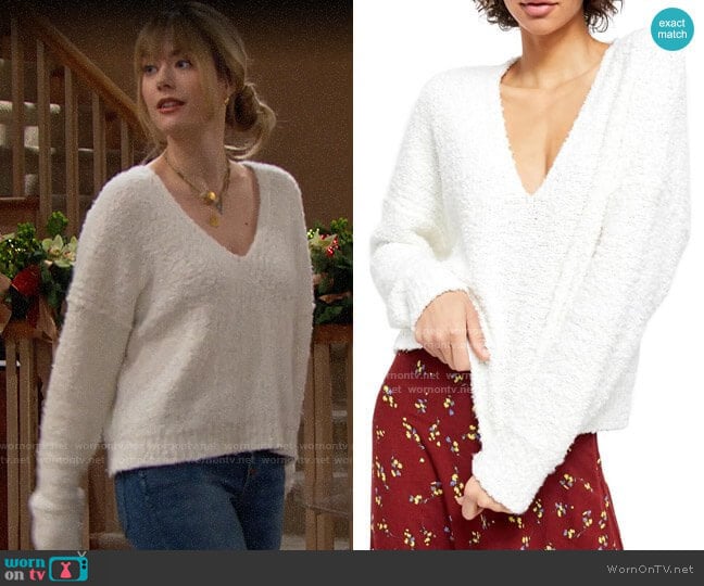 Free People Finders Keepers Sweater worn by Hope Logan (Annika Noelle) on The Bold and the Beautiful