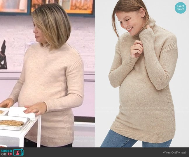 Maternity Cozy Turtleneck Tunic Sweater by Gap worn by Dylan Dreyer on Today