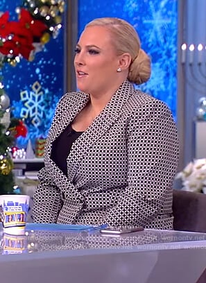 Meghan’s geometric print blazer and pants on The View