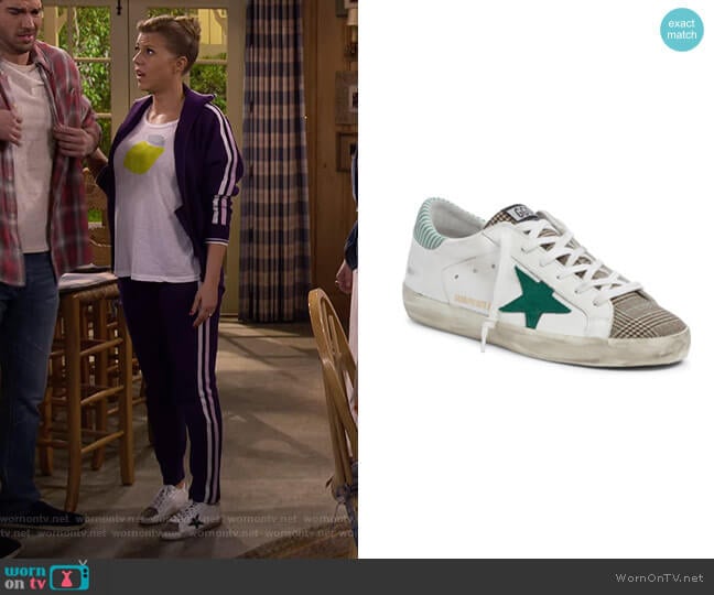 Superstar Mixed Media Sneaker by Golden Goose worn by Stephanie Tanner (Jodie Sweetin) on Fuller House