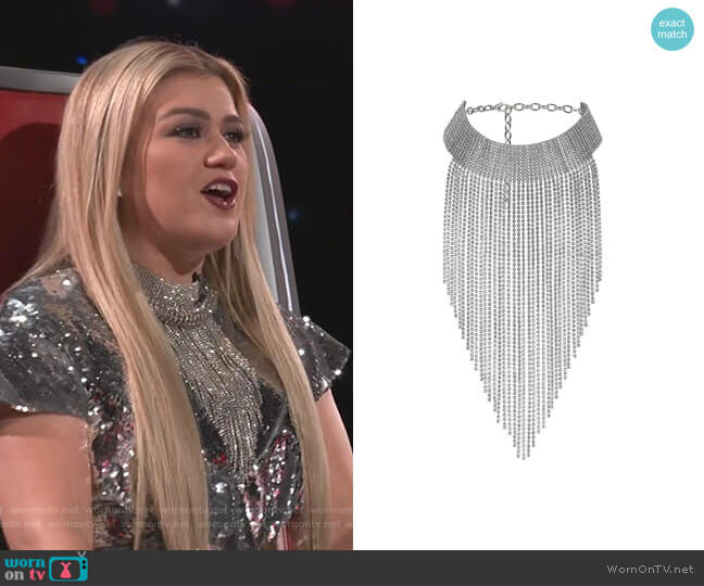 Crystal Choker Necklace by Gucci worn by Kelly Clarkson on The Voice