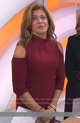 Hoda’s red cold-shoulder dress on Today