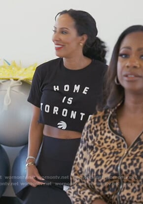Tanya Sam cropped tee and leggings on The Real Housewives of Atlanta