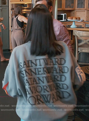 Kim’s print sweatshirt on Keeping Up with the Kardashians