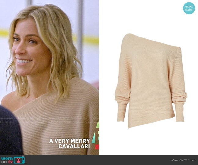 Intermix Virginia Off-The-Shoulder Sweater worn by Kristin Cavallari on Very Cavallari