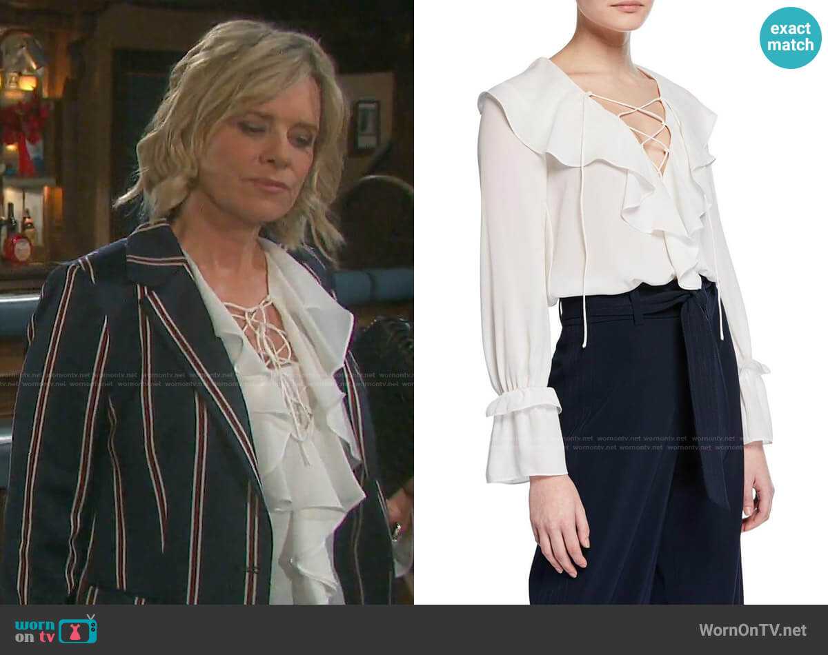 Jay Godfrey Malco Blouse worn by Kayla Brady (Mary Beth Evans) on Days of our Lives