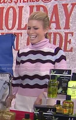 Jill’s pink zig-zag striped turtleneck sweater on Today