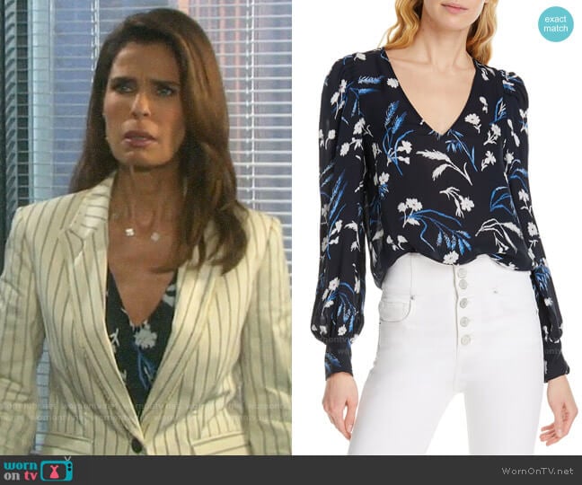 Joie Yadra Floral Top worn by Hope Williams (Kristian Alfonso) on Days of our Lives