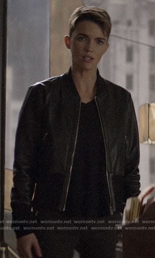 Kat’s leather bomber jacket on Batwoman