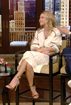 Kelly's white embroidered shirtdress on Live with Kelly and Ryan