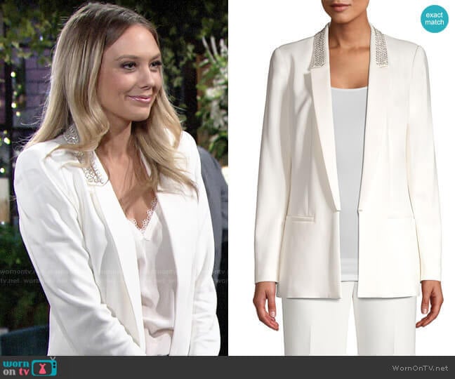 Kobi Halperin Carson Sequin Lapel Blazer worn by Abby Newman (Melissa Ordway) on The Young and the Restless