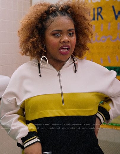 Courtney's colorblock hoodie on High School Musical The Musical The Series